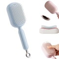 Retractable Cushion Massage Comb, 2026 New Self Cleaning Hair Brush, Anti Static Self Cleaning Hair Brush for Women Men (Blue)