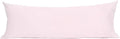 Sunflower Body Pillowcase 100% Cotton Long Pillow Cover/Case Envelope Closure 1 Pack, 21×54 inches Light Pink, Soft and Breathable