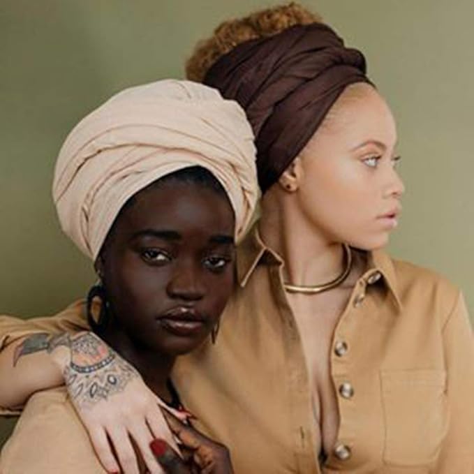 Harewom Head Wraps for Black Women Stretch Head Scarf Long African Hair Wraps Turban Headwraps Jersey Headbands