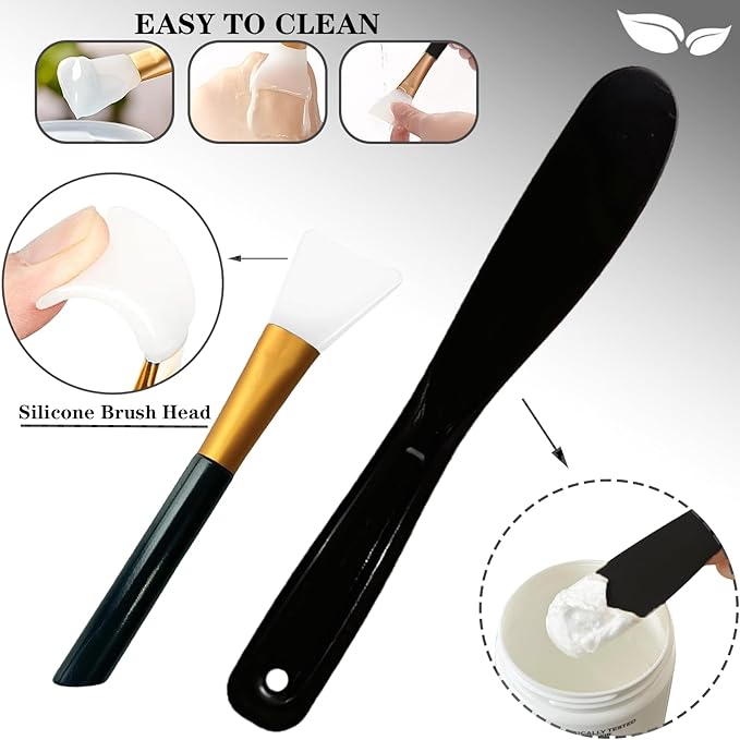 4Pcs Silicone Mixing Bowl DIY Hair Color Mixing Bowls for Home Salon Spa Face Skin Applicator Bowl, Black