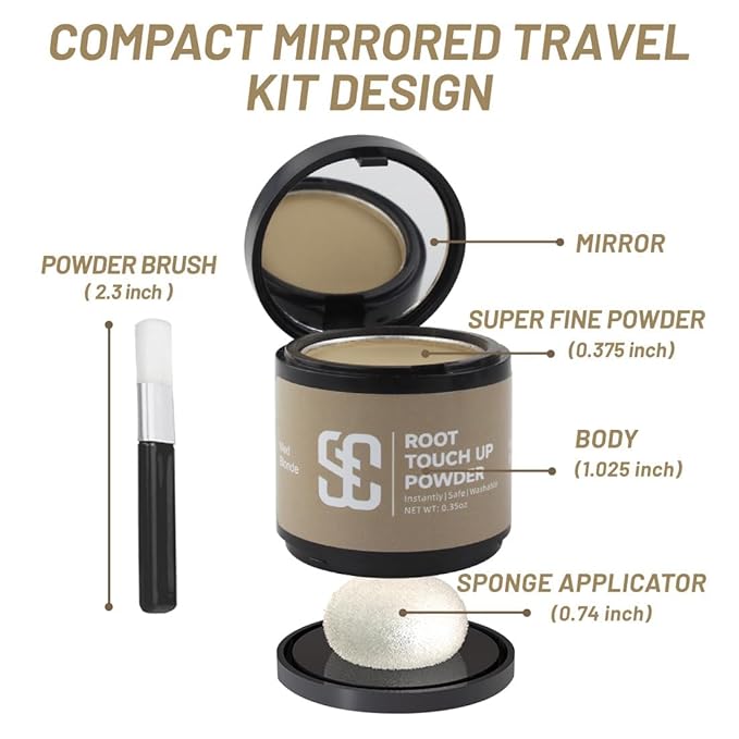 SOVONCARE Hairline Powder - Root Touch Up & Gray Hair Concealer for Men and Women, Instantly Covers Thinning Hair and Bald Spots, Natural-Looking Coverage Red 0.35 oz