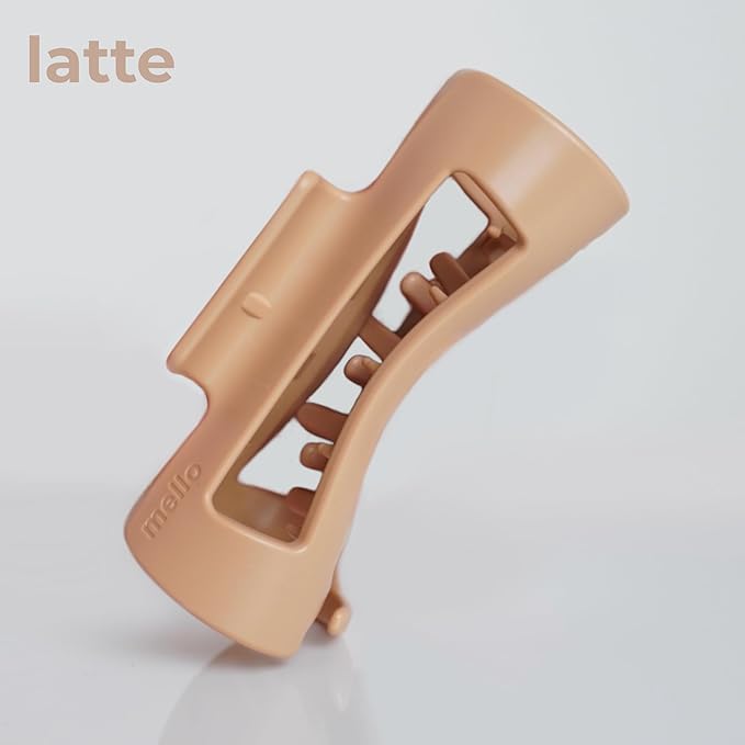 The Original Mello Hair Claw Clip Squishy Claw Clip Made in Korea Patent Pending 30021976 (Pink, Red, Blue, Black, Brown, White, 6 Pack Medium)