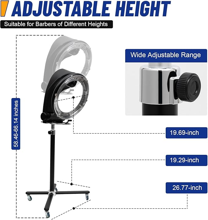3 in 1 Orbiting Infrared Hair Dryer-Hair Steamer,110v 950W Hair Dryer with Wheels, Free-Stand Hair Dryer Color Processor Salon Drying Perming Machine
