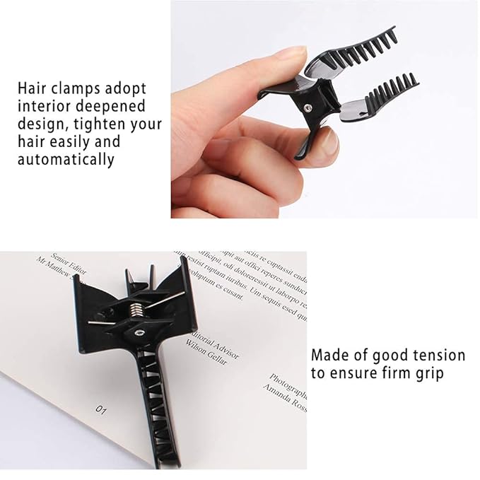 Ondder 24 Pcs White Black Hair Clips for Styling Sectioning Butterfly Pro Salon Hair Clips Clamps for Cutting, Styling, Sectioning Hair Accessories for Women