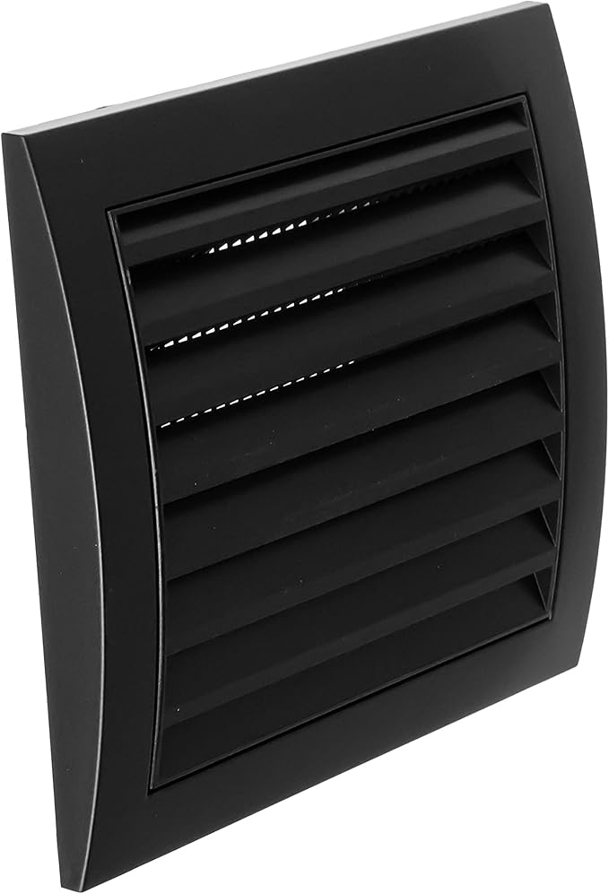 Repa Market 4 Inch Anthracite Dryer Vent Hood/Duct Cover for Walls or Ceiling/ABS Plastic Louvered Air Grille with Built-In Mesh Screen/Exhaust and Dryer Vent Covers for Indoor & Outdoor Use