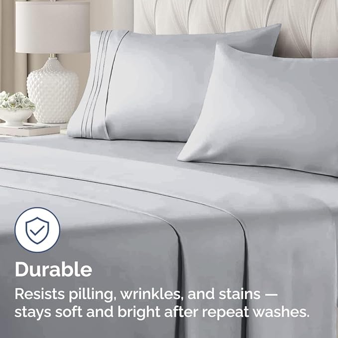 Queen Pillow Cases Set of 4 - Ultra Soft Hotel Quality Pillowcase Covers - Comfy, Cozy & Wrinkle Free - Shrink, Stain & Fade Resistant - Machine Washable Pillow Protectors - 4 Piece Set - Steel Blue