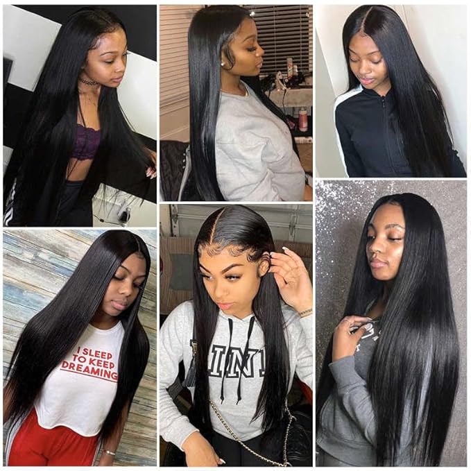 Human Hair Bundles Natural Black Straight Hair Extensions Grade 8A Peruvian Virgin Remy Hair Single Bundle 22 Inch Double Weft Real Color 1B Hair Weave