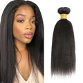 28 Inch Human Hair Bundles Color 1B Kinky Straight Bundles Brazilian Virgin Soft and Silky Remy Hair Extensions Niegmeag Double Weft Natural Black Yaki Straight Bundle 100g