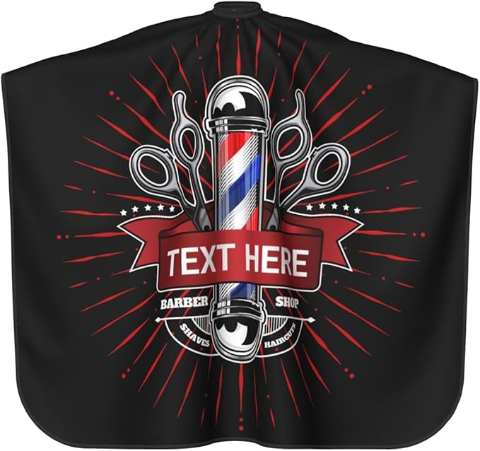 Custom Barber Cape for Men Personalized Professional Hair Cutting Cape with Text for Home Salon Barbershop