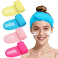 4 Pack Adjustable Makeup Headbands – Non-Slip Spa & Facial Hair Wrap, Washable Headband for Shower, Yoga, Gym, Salon & Home Use (Fits All), HZFD-BD