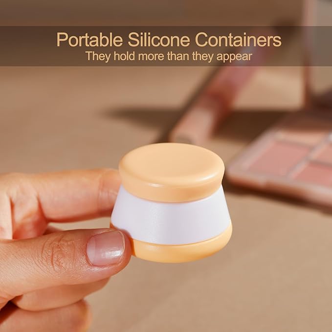 INSFIT Travel Containers for Toiletries, TSA Approved Silicone Cream Jars with Lids, BPA Free Travel Size Toiletries Leakproof Cruise Essentials for Cosmetic Cream Lotion