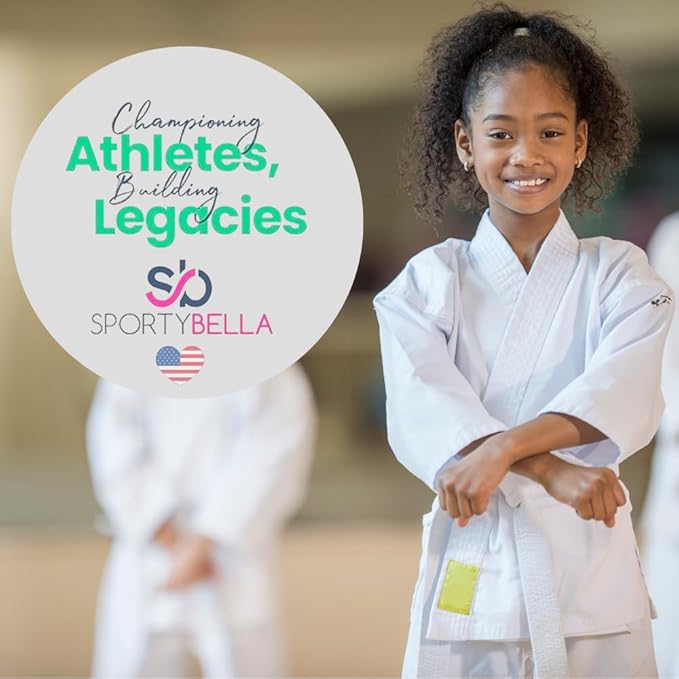 Sportybella Multicolored Karate Hair Ties- Martial Arts Hair Accessories For Girls. No Crease, No Tug Elastic Hair Ties Set. Ponytail Holders for Karate or Martial Artists, Students & Coaches, 8pcs.