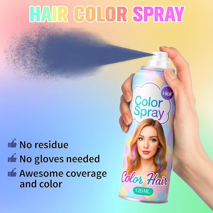 White Temporary Hair Color Spray for Adlut Teens Kids, 1-Day Washable Hair Spray, Fun Bright Shade for Halloween, Cosplay, DIY Hair Looks, Festivals & Parties