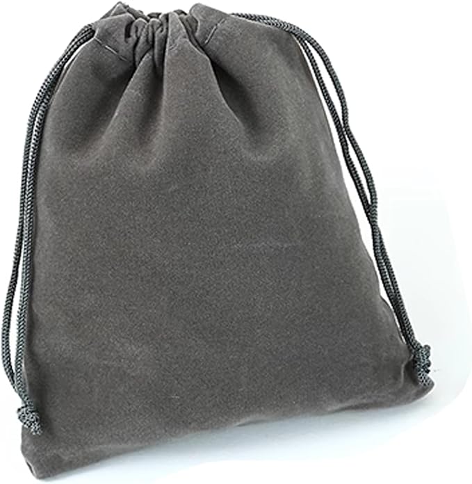 Aestivate 8 Pack Large Velvet Drawstring Pouch, Velvet Bag 8×10 Inch Storage Bag Cosmetics Pouches Dust Bag 8 Pieces(Dark Grey)