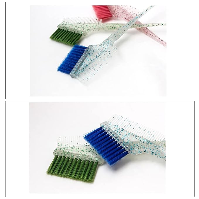 Hair Dye Brushes and Combs Set, 6pcs Multicolor Glitter Hair Tint Tools Kit for Home DIY Coloring and Salon Use