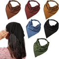 6 Pack Hair Scarf Headband for Women Elastic Bandana Head Scarf Large Boho Triangle Kerchief with Clips Non Slip Scarves