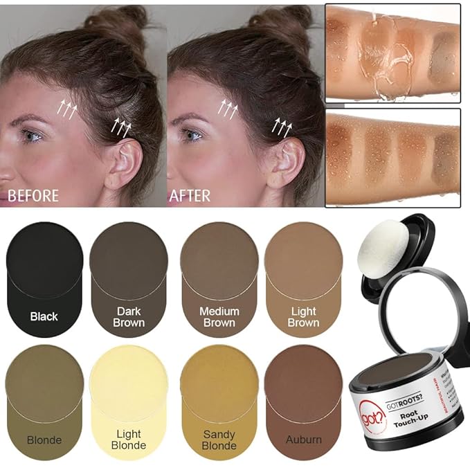 Got? Roots - Root Touch Up Hair Color, Brow, Beard, Hairline & Bald Spot Concealing Powder - Gray Root Coverage for Women & Men - 0.14 OZ Tub (Light Blonde, Pack of 2)