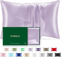 Mulberry Silk Pillowcase for Hair and Skin, SGMSILK 22 Momme Natural Silk Pillow Cases with Zipper, 6A Soft and Smooth Single Sided Pure Silk Pillow Cover (Light Purple, King 20"x36")