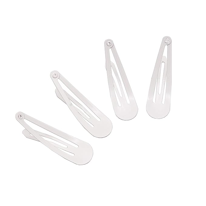 Dofash 12PCS Snap Hair Clips For Women-Non Slip & Metal Hair Barrettes, 5cm 2'' Small Clips For Thin & Fine Hair,White