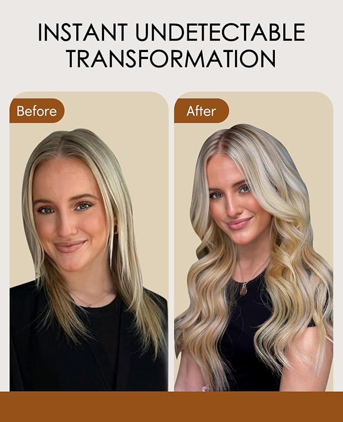 VINBAO Invisi Edge Tape in Extensions Human Hair Invisible 14in 20pcs 40g Highlighted Caramel Blonde and Platinum Blonde Injection Tape in Hair Extensions 14inch #27P60