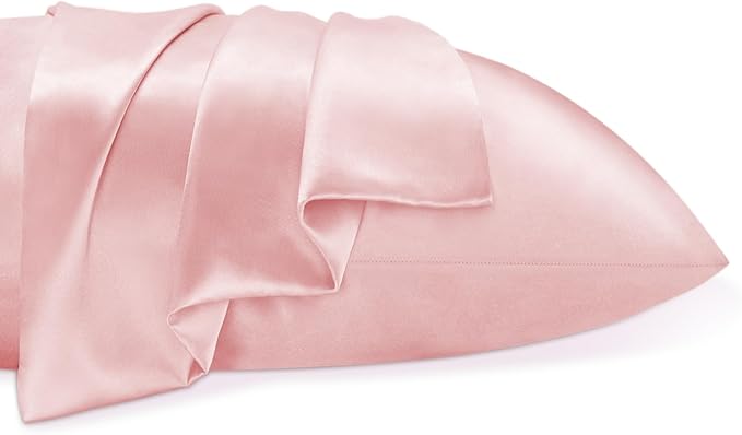 BEDELITE Satin Pillowcase for Hair and Skin, Super Soft Similar to Silk Pillow Cases 4 Pack with Envelope Closure, Cooling Pillowcases for Women Men (20"x40" King Size, Pink)
