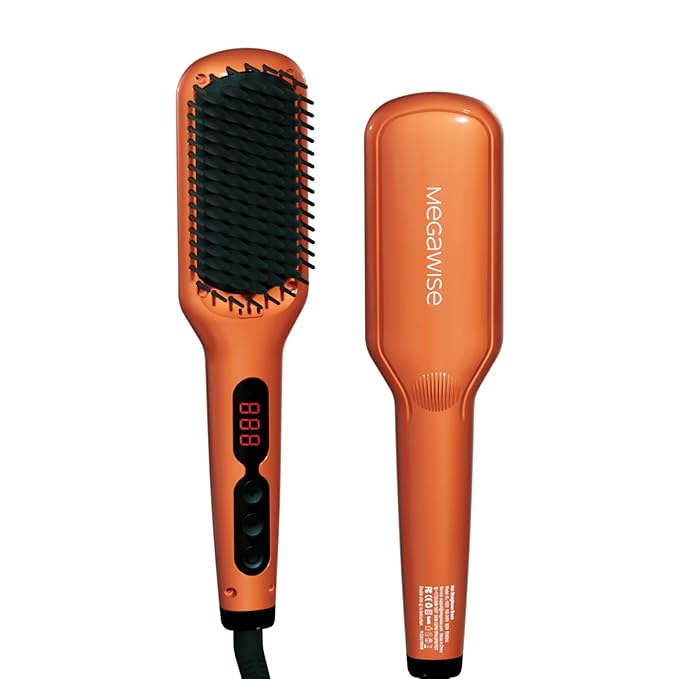 MEGAWISE Hair Straightener Brush Series (Vibrant Orange)