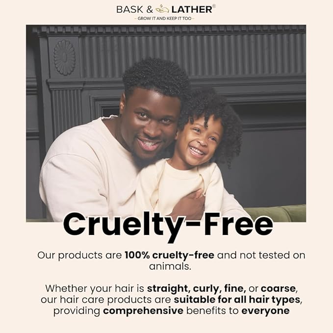 BASK & LATHER Hydrating Hair Mist (8 oz) & Elixir Oil (4 oz) Bundle — Leave-In Conditioner + Jamaican Black Castor Oil for Growth, Moisture, Detangling, Scalp Relief & Strength