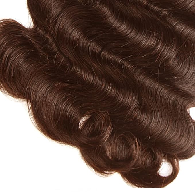 Color 4 Human Hair Bundles Brown Body Wave Bundle Niegmeag Brazilian Virgin Remy Hair 3 Bundles 20 22 24 Inch Double Weft Soft and Silky Chocolate Brown Body Wave Bundle 150g