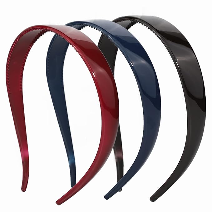 3 Pack Headbands Designed for Eyewear 0.79IN Plastic Non-Slip Headbands for Women Fashion Headbands with Teeth