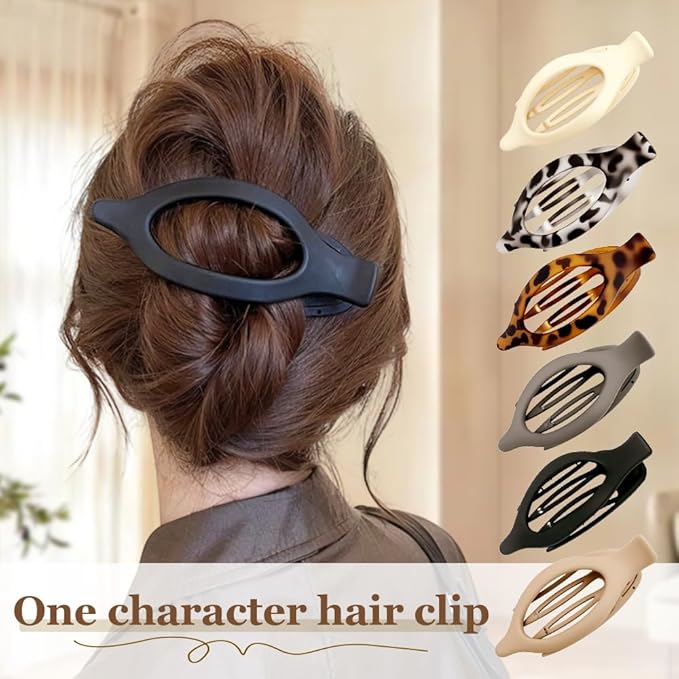 Flat Hair Clips for Women, French Hair Claw Clips for Thick, Thin, Long & Short Hair, Duck Billed Clips, No-Slip Grip Hair Styling Accessories for Women Girls Daily Use (Coffee 3PCS)