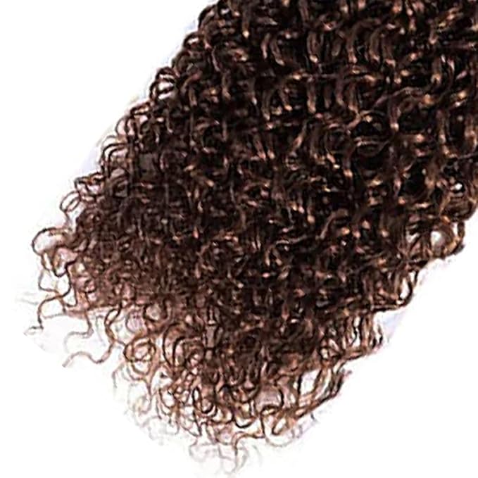 32 Inch Chocolate Brown Kinky Curly Bundles Human Hair Brown Bundles Niegmeag Brazilian Virgin Remy Hair Extensions Color 4 Kinky Curly Bundle Double Weft Hair Weave 100g