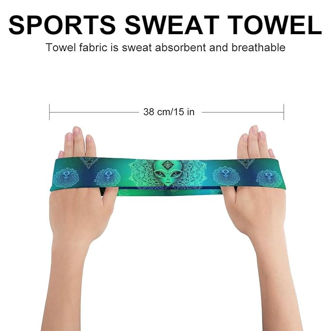 Cool Alien And Triangle in Lotus Art Sweatbands Sports Headband for Men & Women Hairband for Running, Cycling, Yoga, Spa