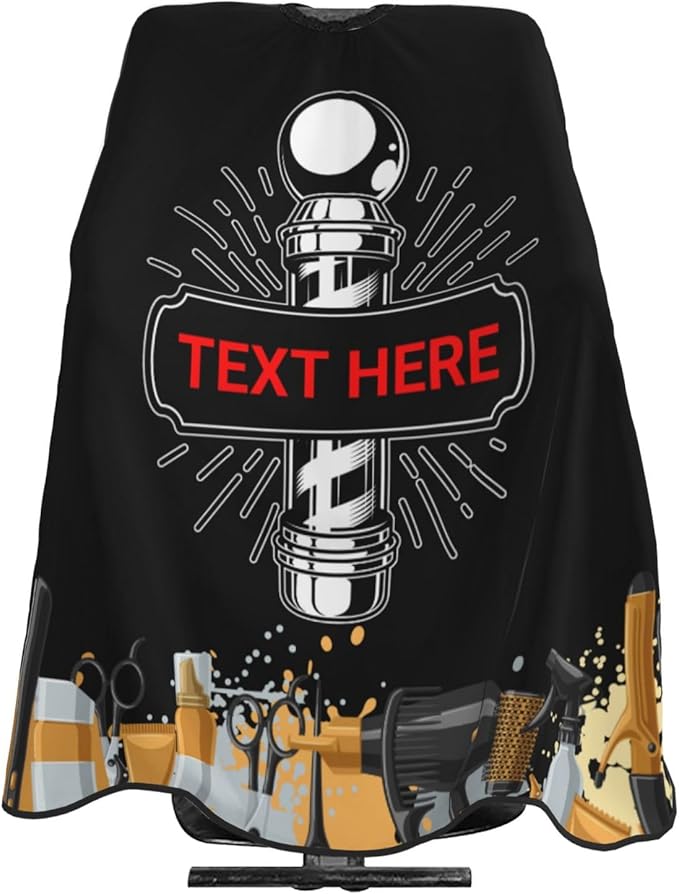 Custom Barber Cape for Men Personalized Professional Hair Cutting Cape with Text for Home Salon Barbershop