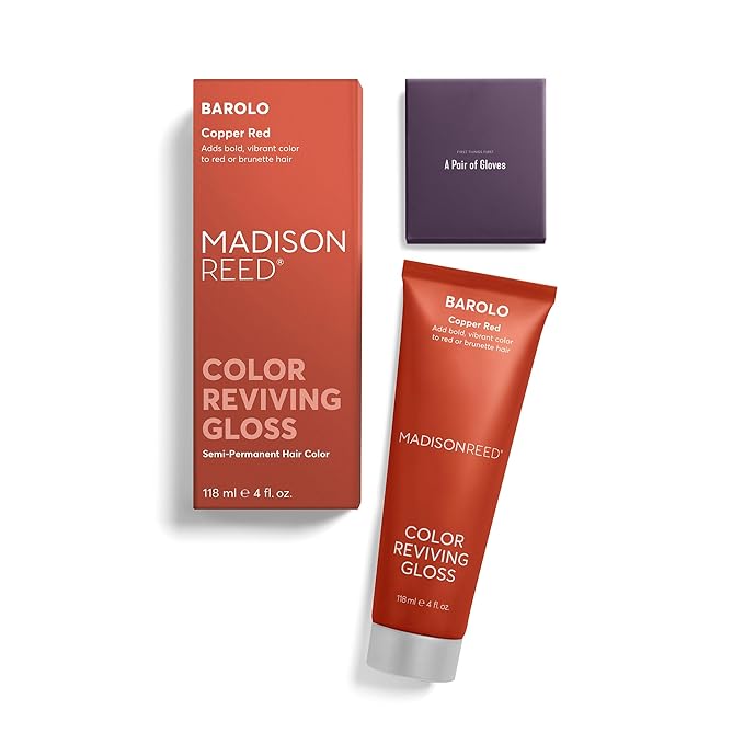 Madison Reed Color Reviving Gloss, Barolo - Red, Semi-Permanent Hair Dye, Enhances Hair Color & Corrects Tone, Adds Brilliant Shine, Keratin & Argan Oil, 4 Fl Oz (118 mL)