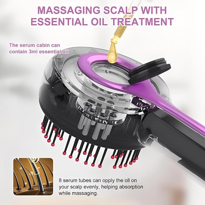 Electric Hair Massager Comb, Multi-Function Scalp Massager Brush for Hairs Care, Hair Scalp Massager Comb with Oil Applicator, Scalp Massager for Home Relaxation and Travel Use