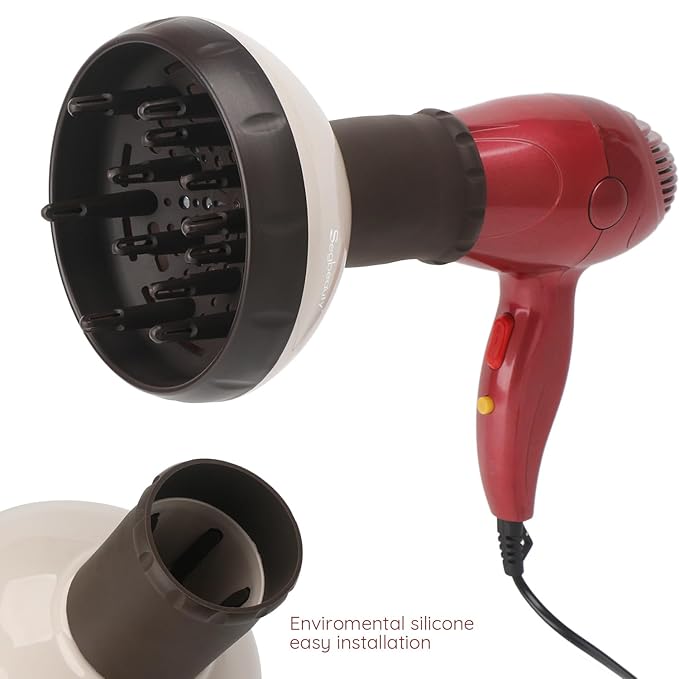 Segbeauty Hair Diffuser with Deep Bowl, Adjustable Air Flow Professional Hair Diffuser Attachment for Curly Wavy Hair, Hairstylist Barber Salon Tool Fitting Most Blow Dryer with 1.57"-1.97" Nozzle