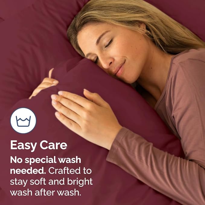 Queen Pillow Cases - 2 Pack - Super Soft Pillowcase Covers - Envelope Enclosure - Hotel Quality Pillow Protectors - Wrinkle Free, Shrink and Stain Resistant - Machine Washable - 20" x 30" (Burgundy)