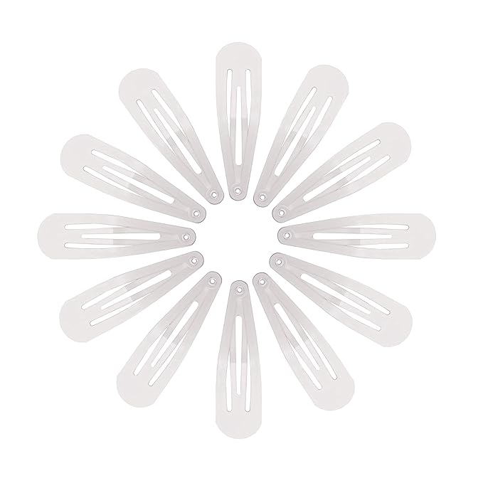 Dofash 12PCS Snap Hair Clips For Women-Non Slip & Metal Hair Barrettes, 5cm 2'' Small Clips For Thin & Fine Hair,White
