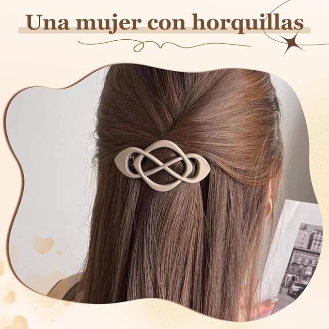 4 Pack Vintage French Barrette Hair Clips, 2026 New Hair Clip Accessories for Women, Strong Hold No Slip Styling (Style C)