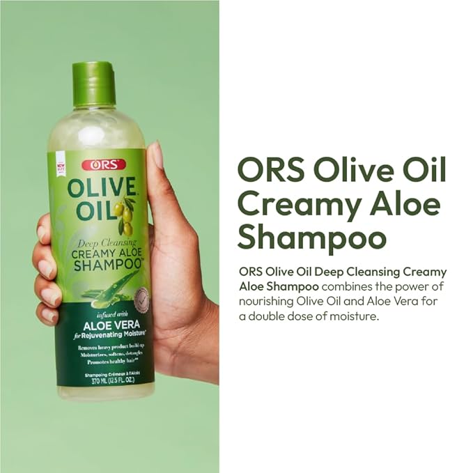 ORS Olive Oil Moisture Restore Creamy Aloe Shampoo Infused with Aleo Vera 12.5 Ounce (Pack of 3)
