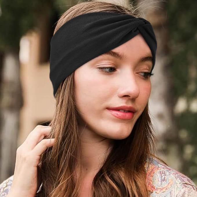 Elastic Knotted Headbands for Women Criss Cross Head Bands for Women's Hair Non Slip Boho Wrap Twisted Hair Accessories