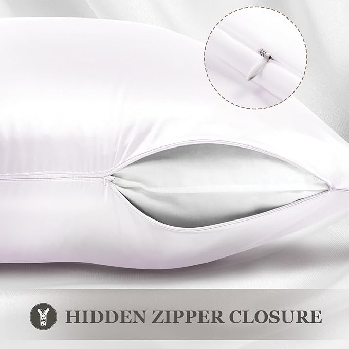 Adubor 100% Silk Pillowcase - Mulberry Silk Pillow Cases, 23 Momme 6A Grade Fibers, Silk Pillow Case for Hair and Skin Health, with Hidden Zipper (Queen 20''x30'', White, 1PC)