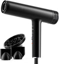 Hair Dryer, Professional Brushless Motor Ionic Hair Blow Dryer with Diffuser, Magnetic Nozzles, 0.83Pound, 2000W, 60dB, 3 Heat Settings & 3 Speed & Cold Settings, Diffuser Hair Dryer, Black