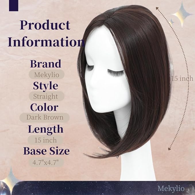 Hair Toppers for Women Large Base Toppers Hair Pieces for Women with Thinning Hair Clip Ins Fake Bangs Perfect Solution for Thinning-hair and Stylish Upgrade 15 Inch