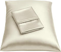 BLISSFORD Satin Pillowcase with Zipper, for Hair and Skin Care, Feels Soft and Cool Like a Silk Pillowcase, Satin Pillow Cases 2 Pack, Slik Pillow Cover, Ivory - King Size, Set of 2