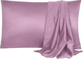 uxcell 2 Pack Silk Satin Pillowcase for Hair and Skin, Cool, Silky, Soft Breathable Pillow Cases King Size 20x36 Inch Sateen Pillowcase Mauve with Envelope Closure