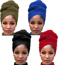 Harewom Head Wraps for Black Women Stretch Head Scarf Long African Hair Wraps Turban Headwraps Jersey Headbands