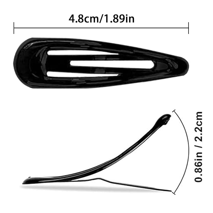 Snap Hair Clips for Women and Girls Water Drop Non Slip Hair Barrettes Heavy Coated Metal Brown Hair Clips Accessory 20 PCS 1.89"