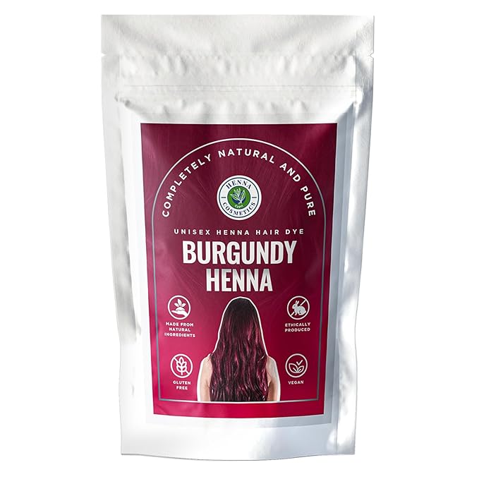 Natural Henna Hair Color Dye, 100% Pure Henna Powder for Hair Growth Organic (Burgundy, 100 Gr + Free 50 Gr.)