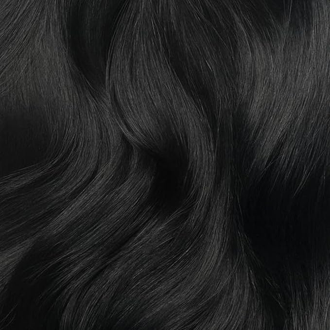 Luxy 100% Remy Human Hair – Halo Clip-In Hair Extensions –Natural Looking Volume & Length - One-Piece - Easy 5-Min Application 140 grams 16" Jet Black Halo